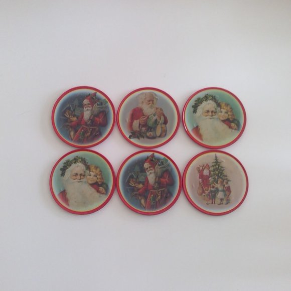 Jasco Memories of Christmas Victorian Santa Coasters, S/6 - Picture 6 of 12